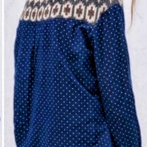 Free People Button Down Blue Aztec Shirt - Picture 9 of 9